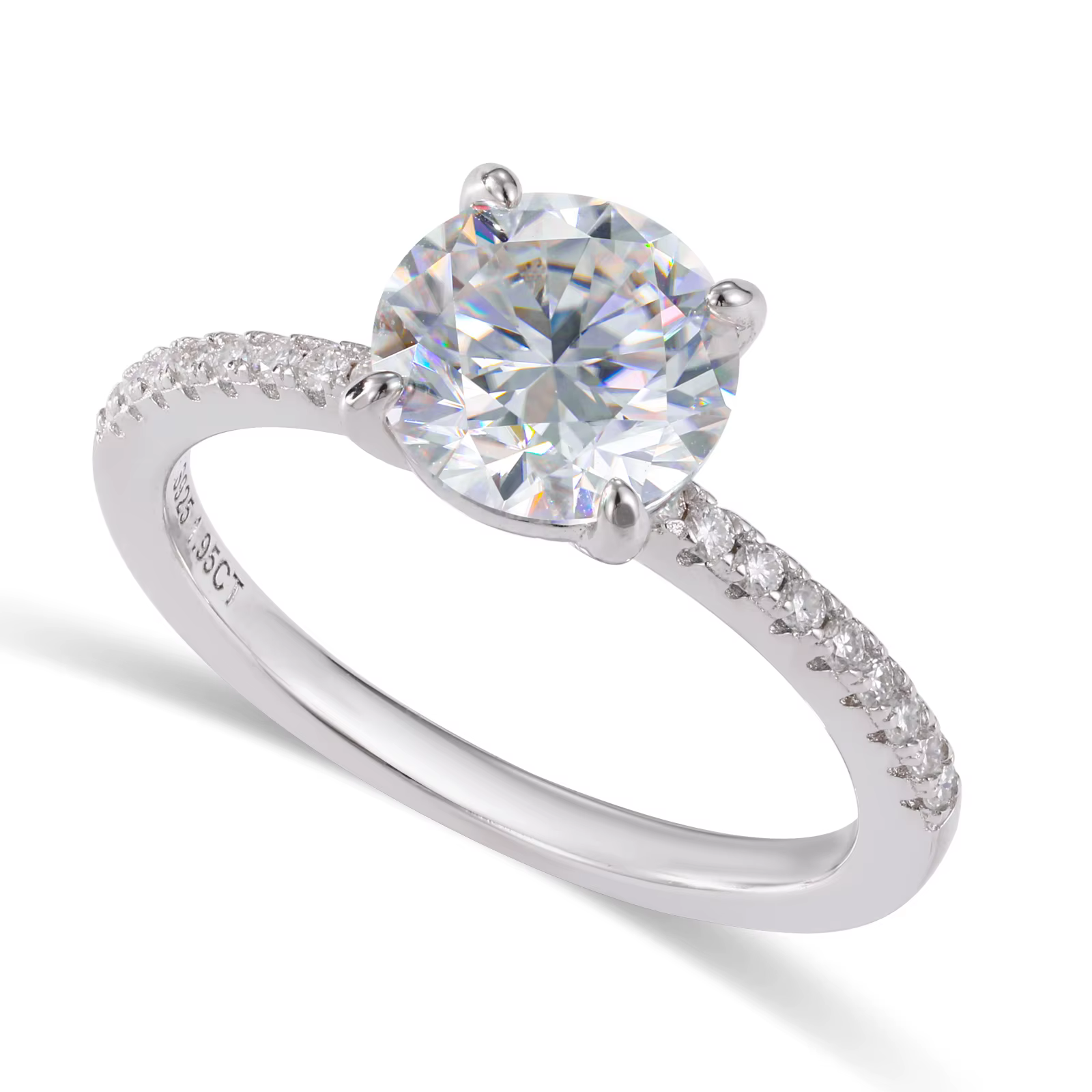 VVS1 D Moissanite Solitaire Engagement Ring | 1-2 CT | 18K Gold Plated | S925 Sterling Silver | GRA Certified