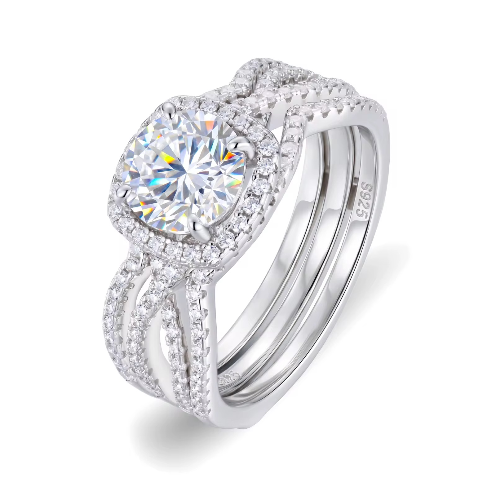1.2 ct Moissanite Stackable Engagement Wedding Ring/Promise Ring 18K Gold Plated