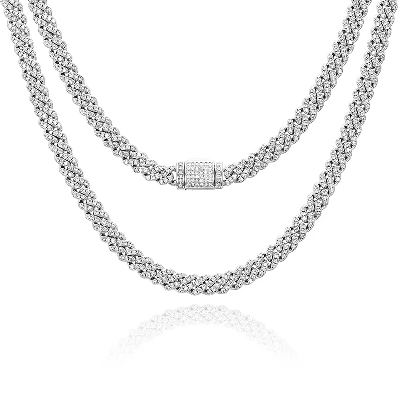 Miami Cuban Link Chain Necklace — 6mm Moissanite, Sterling Silver