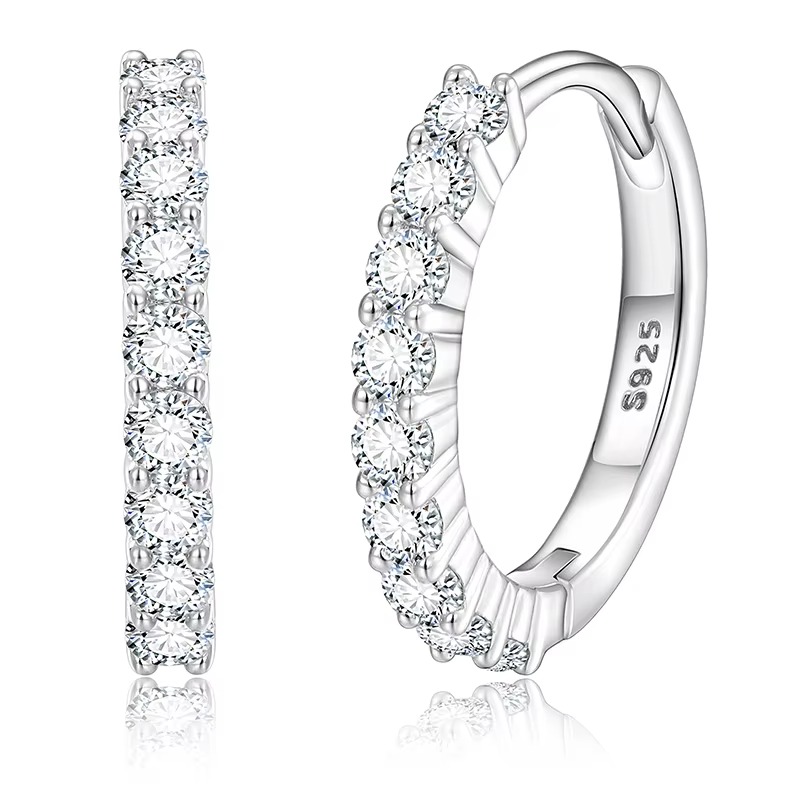 VVS1 D Moissanite Hoop Earrings | 18K Gold Plated | S925 Sterling Silver | GRA Certified