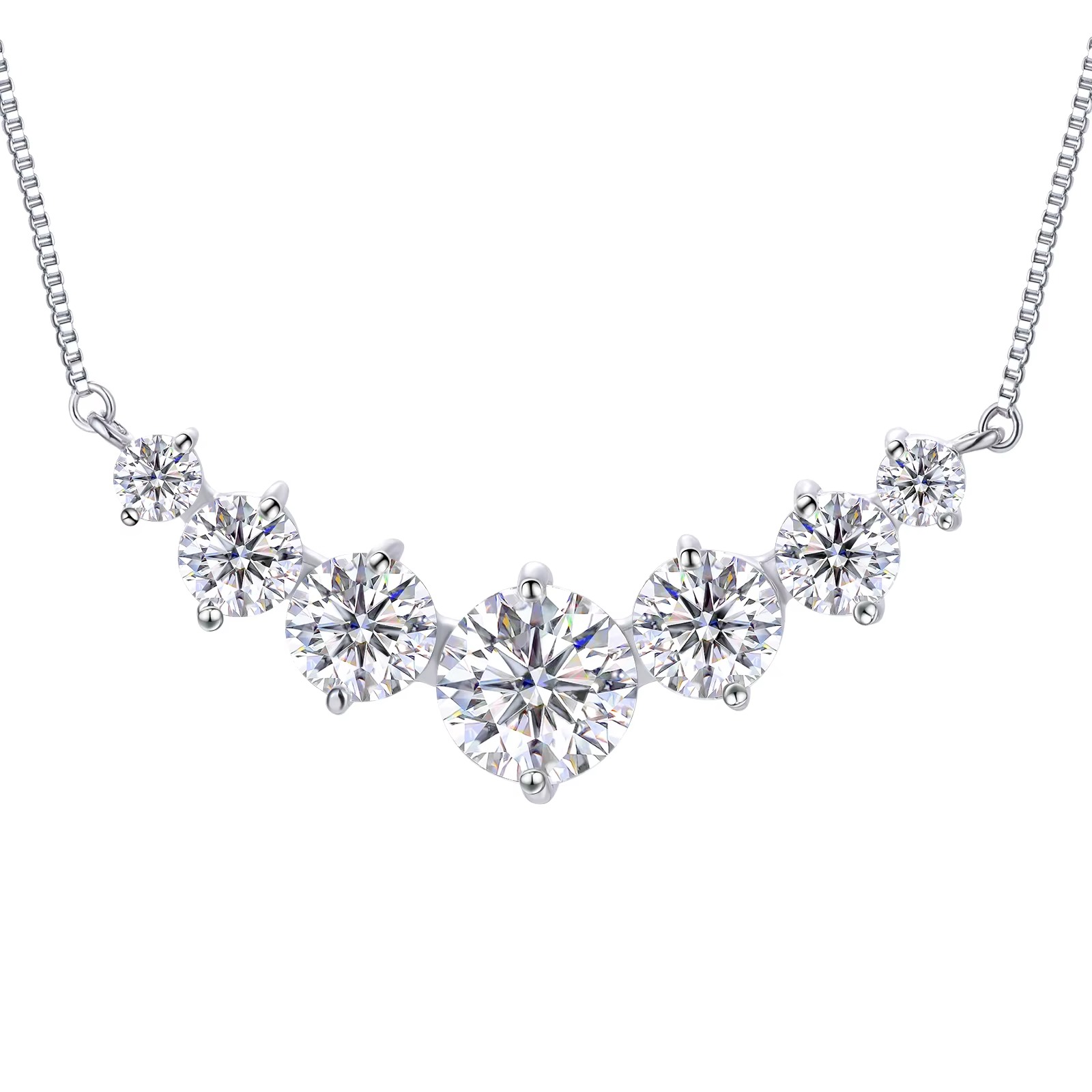 1.7ct to 5ct Moissanite Pendant Necklace in 18K Gold-Plated S925 Sterling Silver