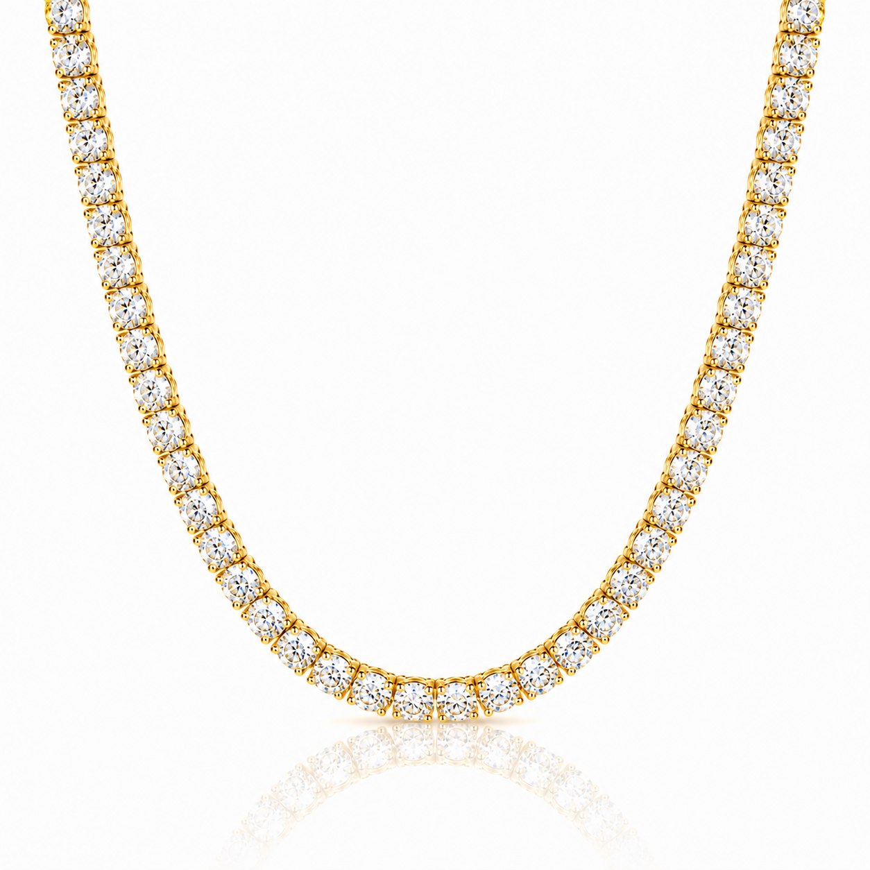 VVS1 D Moissanite Tennis Chain | 18K Gold Plated | S925 Sterling Silver | GRA Certified